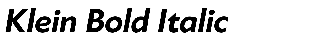 Klein Bold Italic